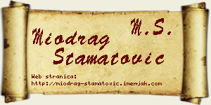 Miodrag Stamatović vizit kartica